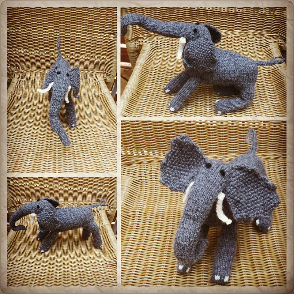 Dark Gray Stuffed Elephant 